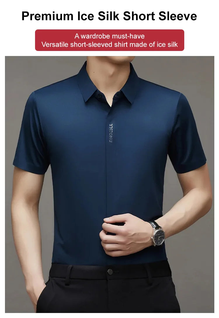 Men's Ice Silk Quick-Drying Business Shirt (Pack Of 2)