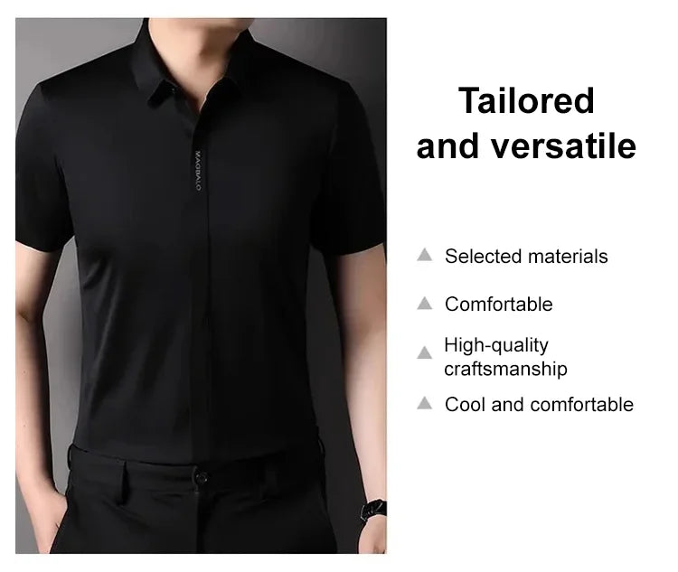 Men's Ice Silk Quick-Drying Business Shirt (Pack Of 2)